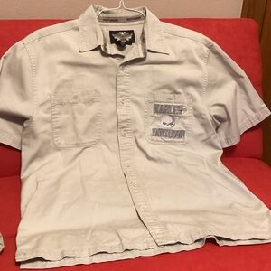 Harley-Davidson Men's Light Gray Casual Shirt